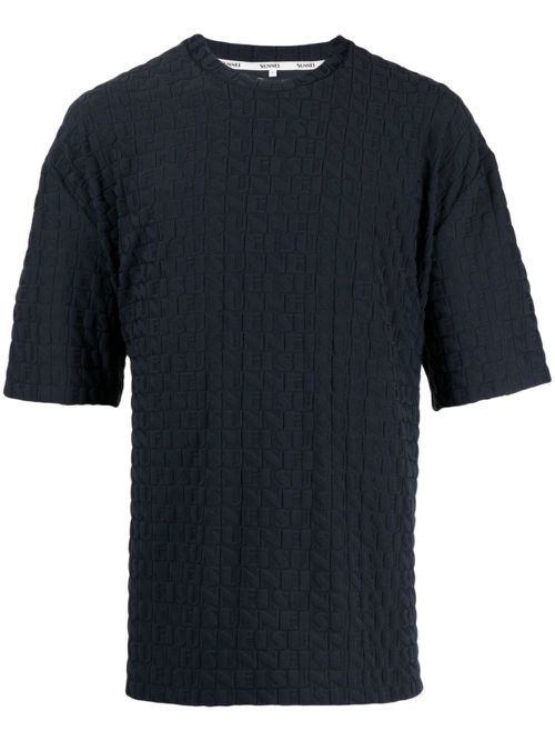 Logo-embossed jersey T-shirt - Blue