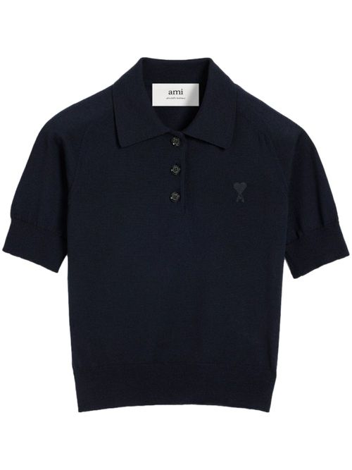 Ami de Coeur wool polo top - Blue