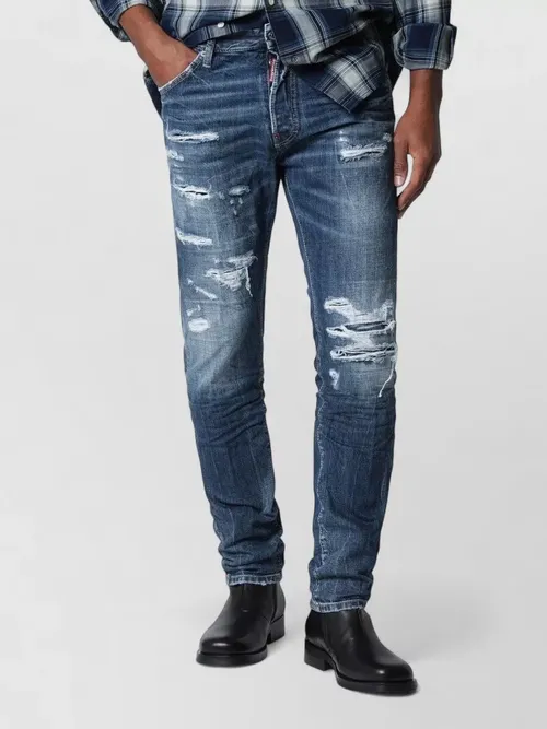 Dsquared2 - slim jeans ripped knees belt loop