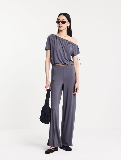 Marlowe Draw Cord Tee in Magnet - TENCEL