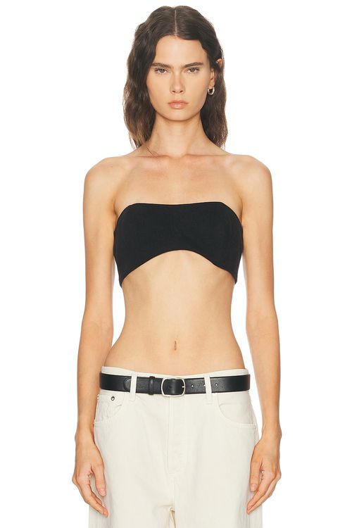 AGOLDE X Maria McManus Denim Bra in Washed Black - Black. L also in M