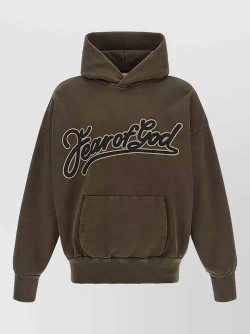 Fear Of God - logo hoodie hooded fit kangaroo pocket