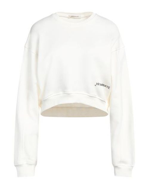 Hinnominate Woman Sweatshirt Off white Size M Cotton, Elastane