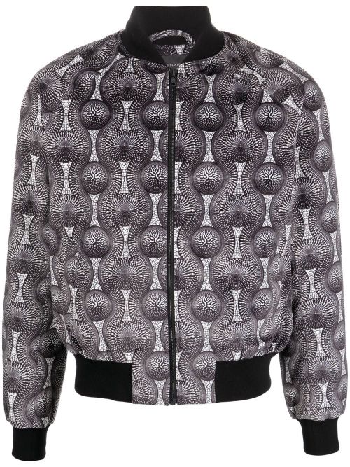 - Printed Velvet Bomber Jacket
