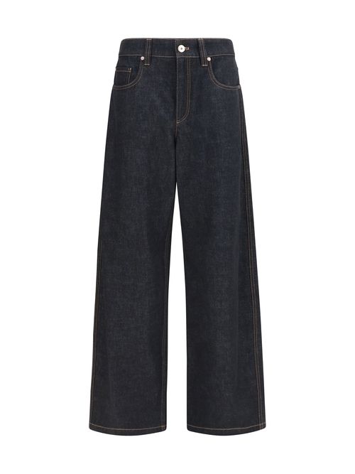 Straight-Leg Denim Jeans — Black