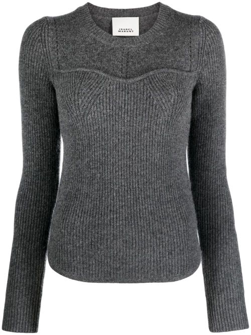 Crew-neck ribbed jumper - Grey