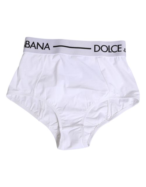 Logo Waistband Briefs — White