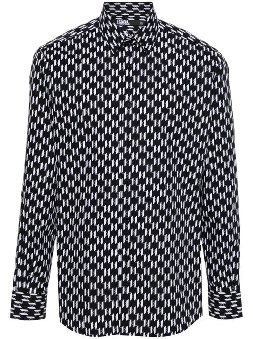 All-over logo print shirt - Black