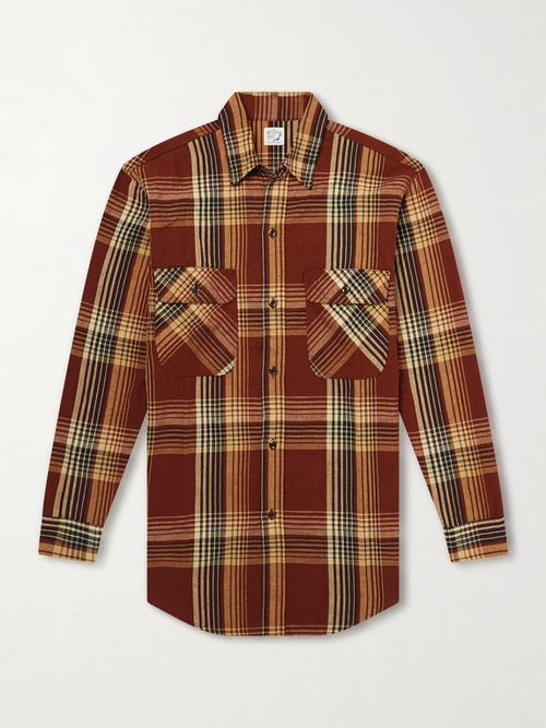 Checked Cotton and Linen-Blend Shirt