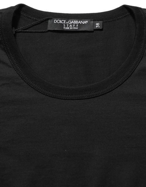 Cotton Round Neck T-shirt — Black