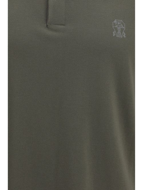 Cotton Ribbed Collar Polo Shirt — Gray