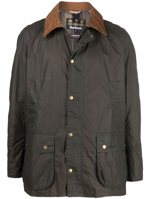 Contrasting-collar detail jacket - Green