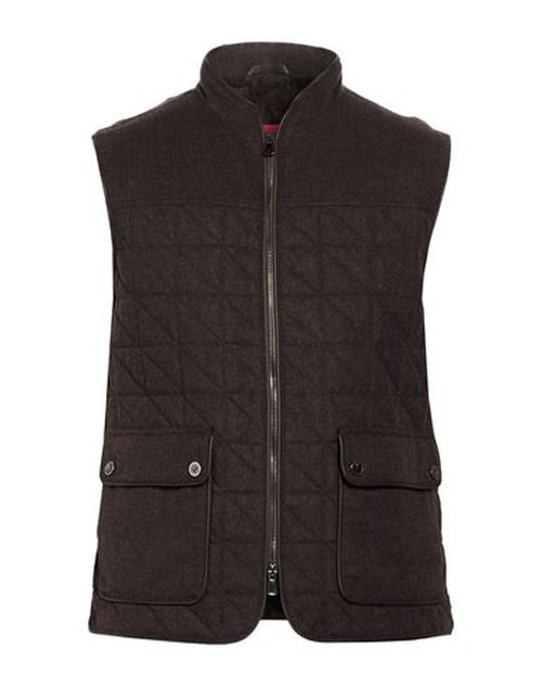 Man Vest Dark brown Size 42 Wool, Cashmere