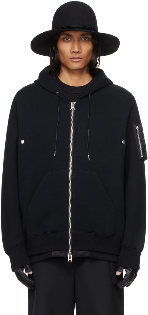 Sacai Black Raglan Hoodie