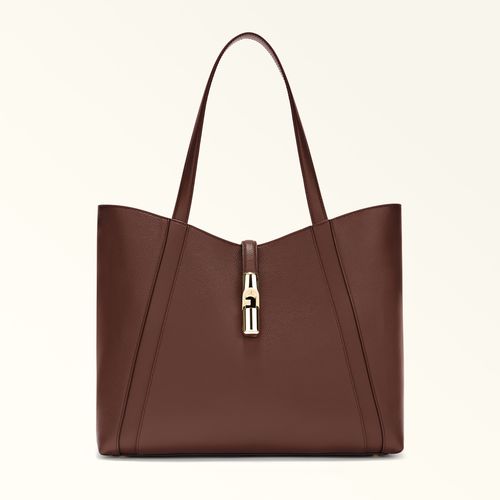 Goccia Tote L Cioccolato Brown Night Calf Leather + Sidney Calf Leather Woman