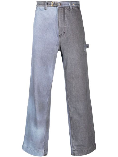Two-tone wide-leg jeans - Blue