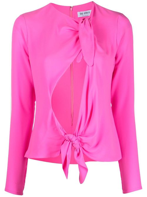 Zelda tie-front blouse - Pink