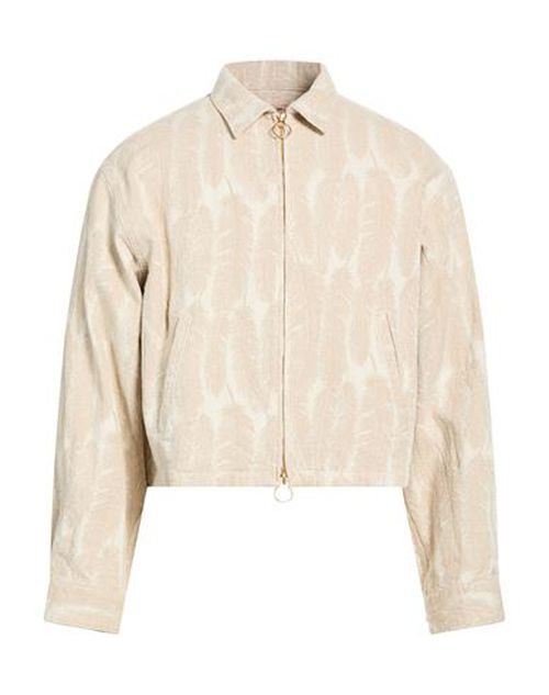 Man Denim outerwear Beige Size 4 Cotton