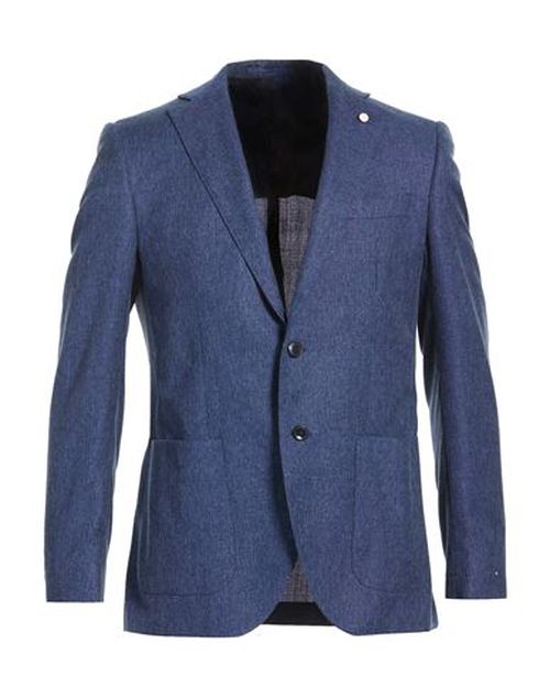 Man Blazer Blue Size 42 Wool, Cotton, Silk