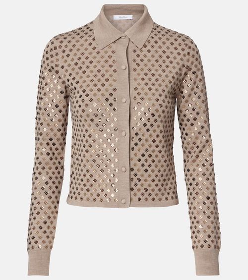 Ragno sequined virgin wool cardigan