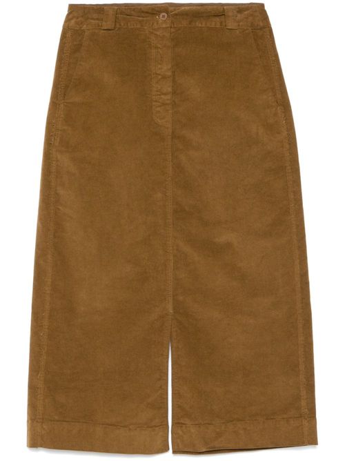 Corduroy midi skirt - Brown