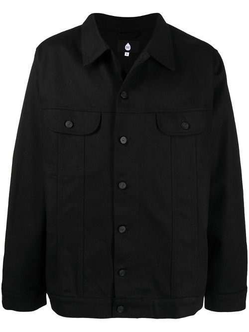 Button-front denim jacket - Black