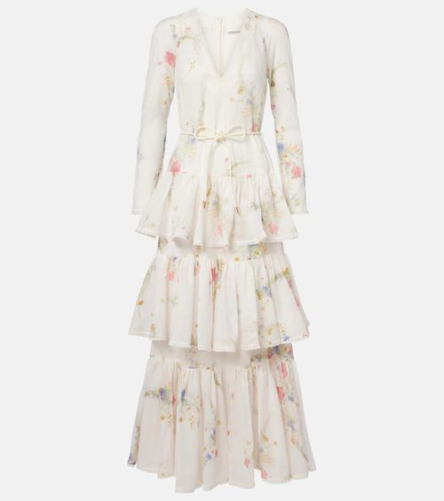 Lucky floral tiered cotton maxi dress