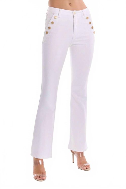 Allegra Bootcut High-Rise Jeans In White