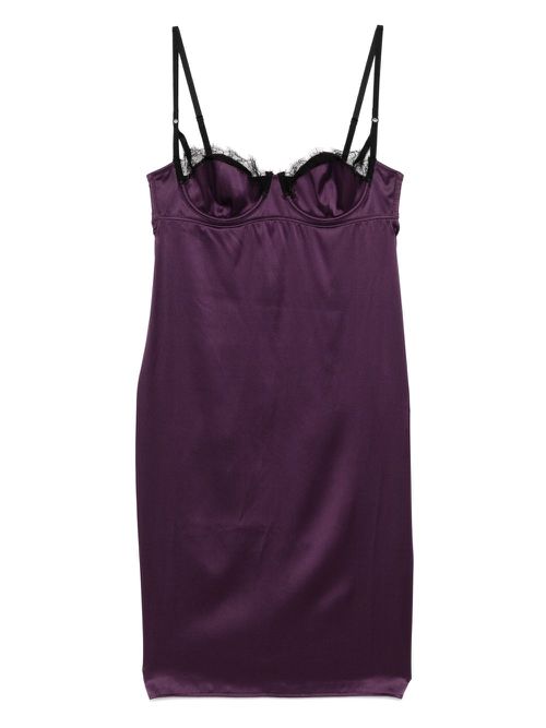 Kiki de Montparnasse lace-trim satin nightdress - Purple