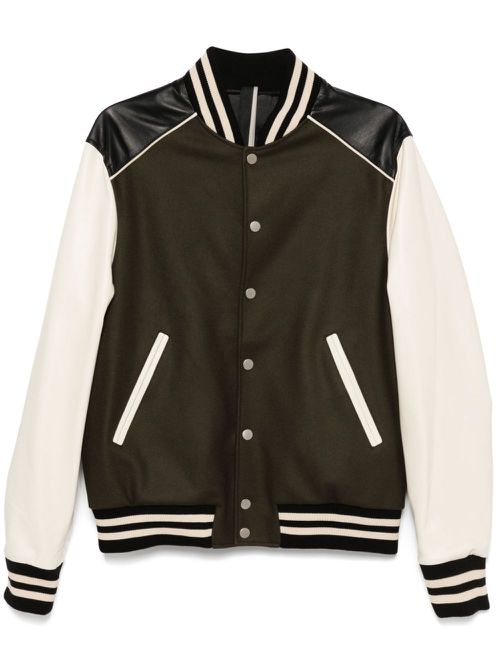 Leather varsity jacket - Green