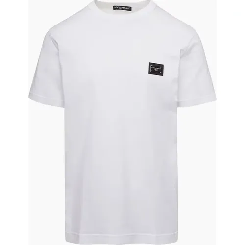 Men's Dolce & Gabbana Plaque Logo T-Shirt White