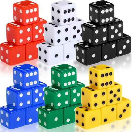 TEMU 36pcs /0.75-inch Themed Party Dice Set, Acrylic Material, Large D6 Opaque Dice For Theme Parties, Board Games, And Birthday Supplies In