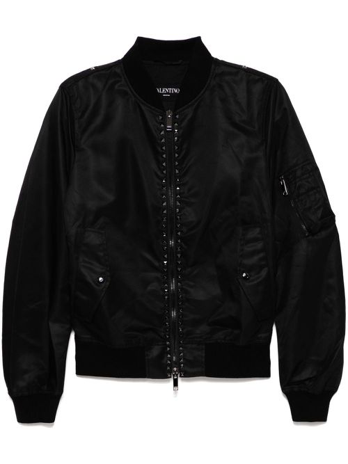 Rockstud detailing bomber jacket - Black