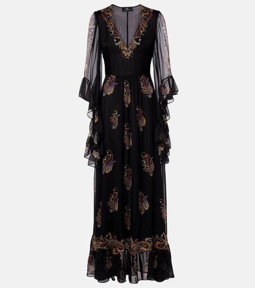 Paisley silk maxi dress