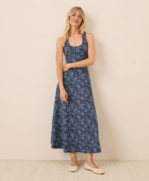 Women's Midnight Garden Fit & Flare Open Back Maxi Dre