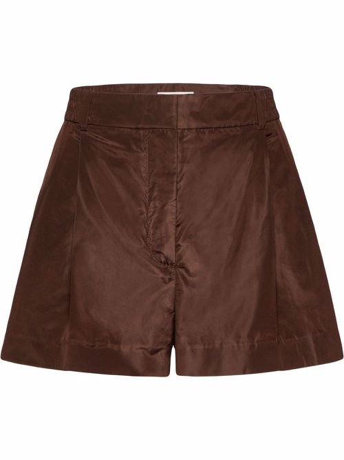 Pressed-crease tailored shorts - Brown