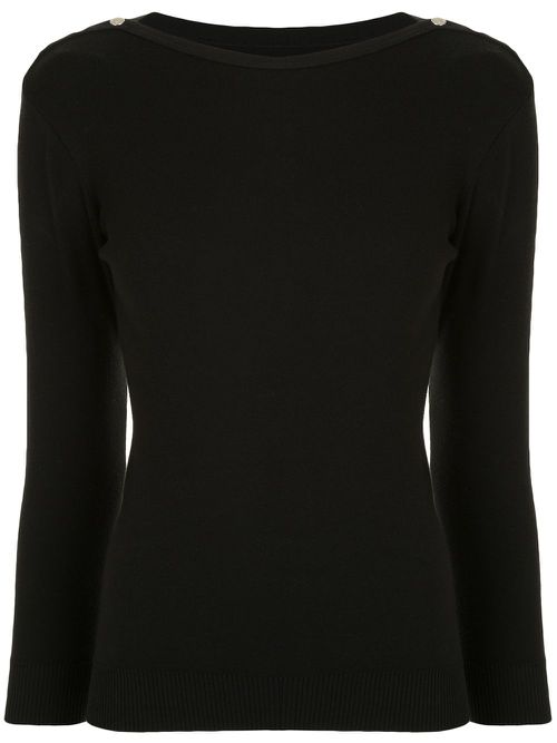 Badiane boat neck jumper - Black