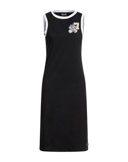 Woman Midi dress Black Size XL Cotton, Polyester, Elastane