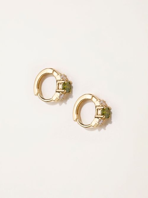 FatFace Gem Huggie Earrings in Gold Tone