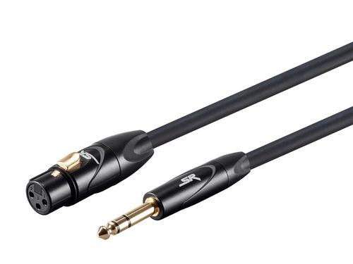 Stage Right by 6ft XLR Female to 1/4inch TRS Male 16AWG Cable (Gold Plated)