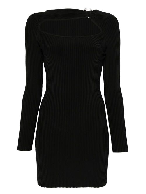 Cut-out ribbed dress - Black