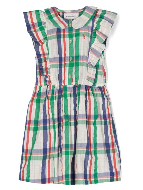 Madras Check ruffle dress - Neutrals