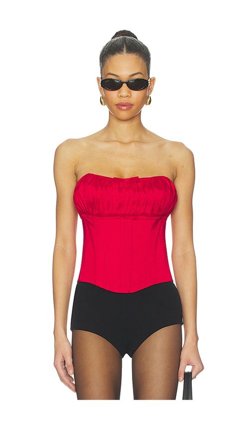 LPA Audrey Corset Top in Dark Red. M also in L, S, XL