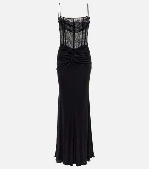 Laminated jersey maxi dress