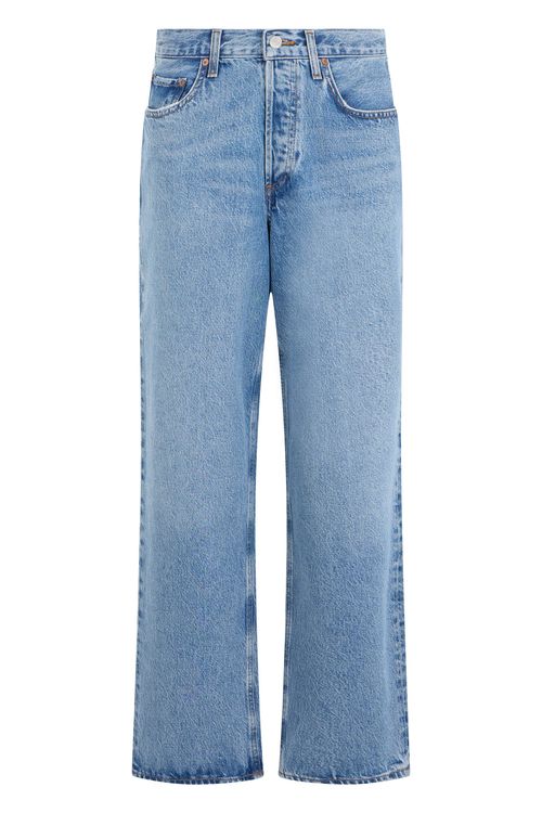 Straight High-Waisted Denim Jeans