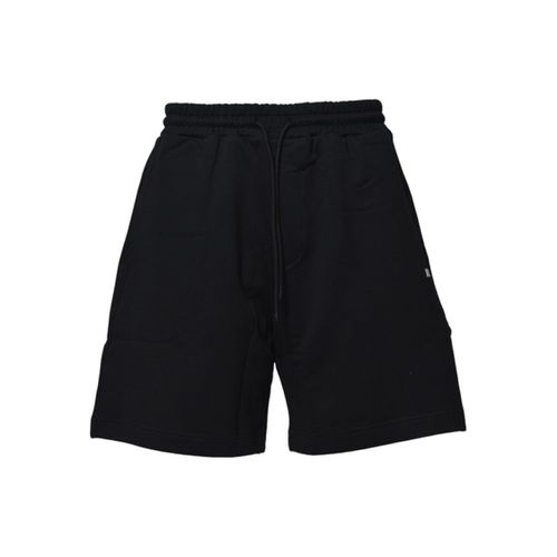 Black Cotton Sports Shorts With Logo