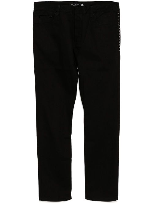 Rockstud detailing denim - Black