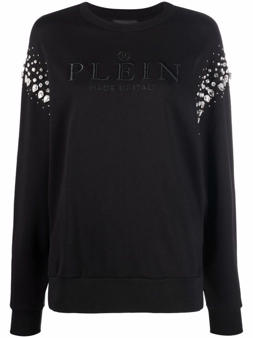Crystal Iconic cotton sweatshirt - Black