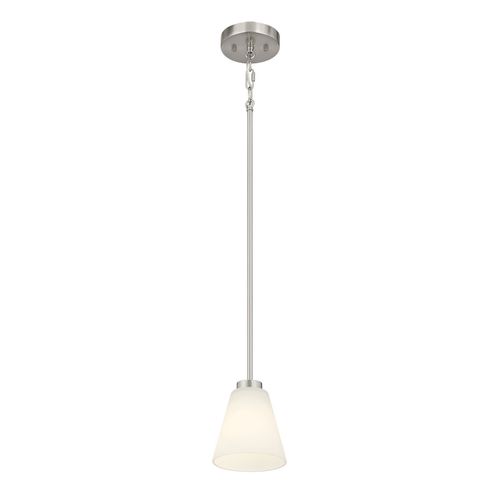 Brushed Nickel Mini Pendant from the Strayhan Collection