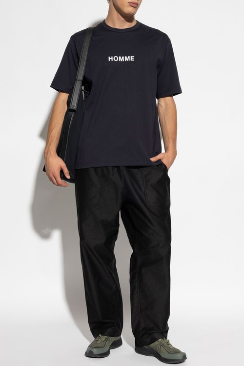 T-shirt With Printed Logo, Men's, Black